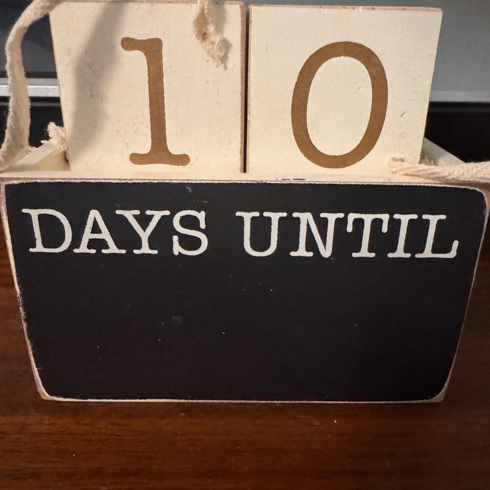 Countdown Block Calendar with Black and Gold Accents